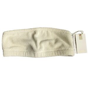 Good American sz 00/0 or sz XXS/XS Ivory Crinkle Basic Bandeau New